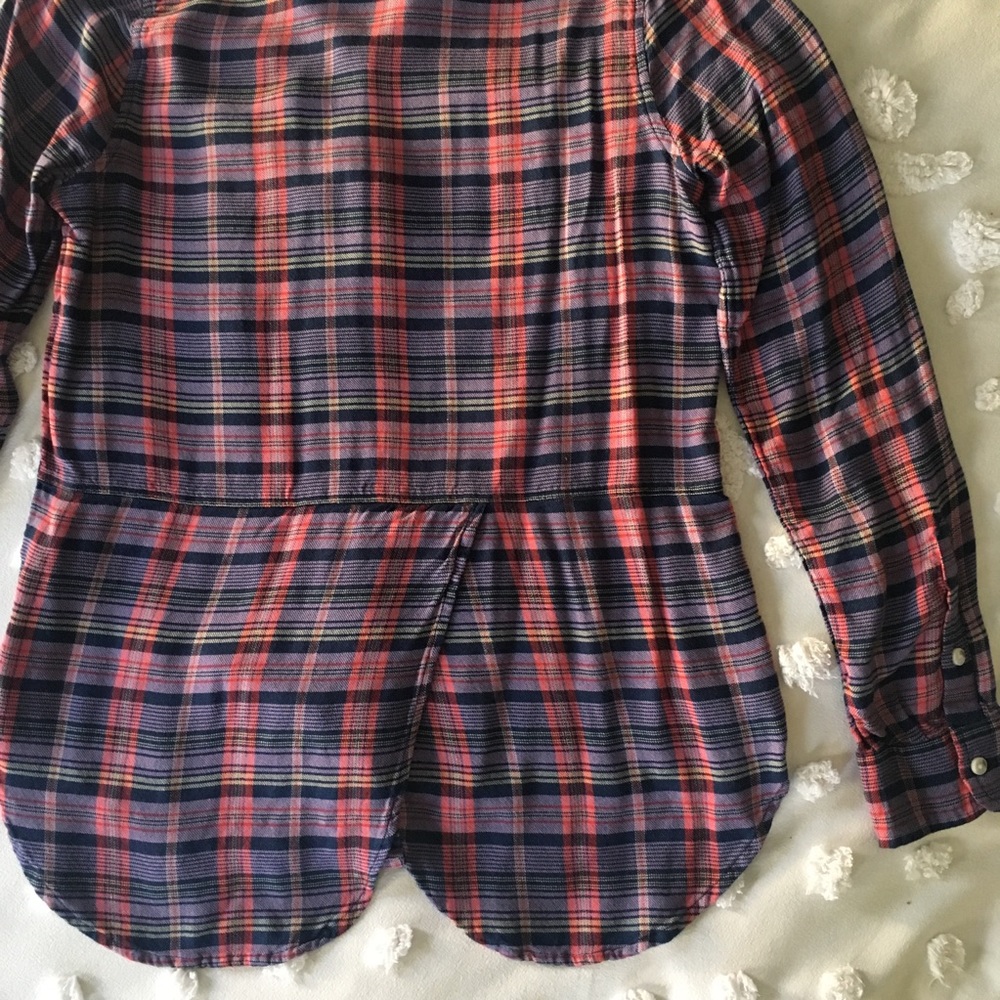 SOLD NEW Lucky Brand pink & purple plaid button down S - Picture 3 of 5